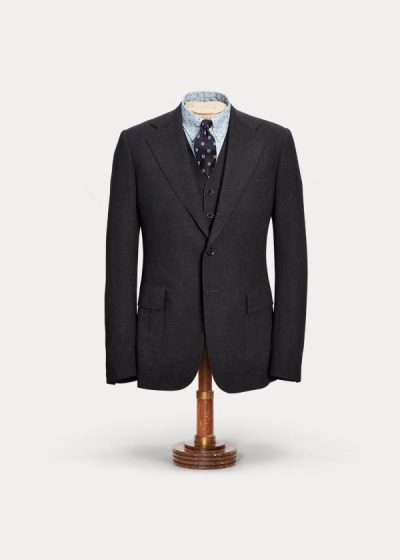 Cazadoras Ralph Lauren Hombre Grises Oscuro - Wool - PHUDB1628